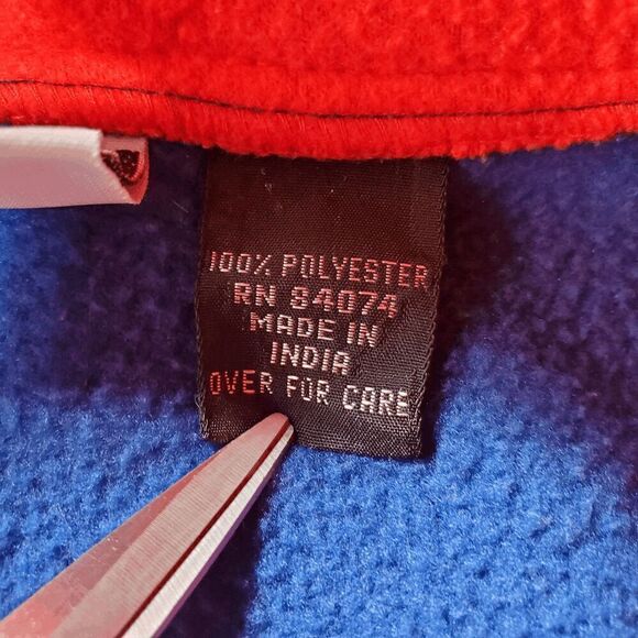 Kansas Jayhawks Jacket Mens Large Blue Vintage Pro Edge NCCA Basketball 1/4 Zip - Picture 6 of 9